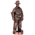 Antique Finish Metal Coated Resin Fireman Figure (7")